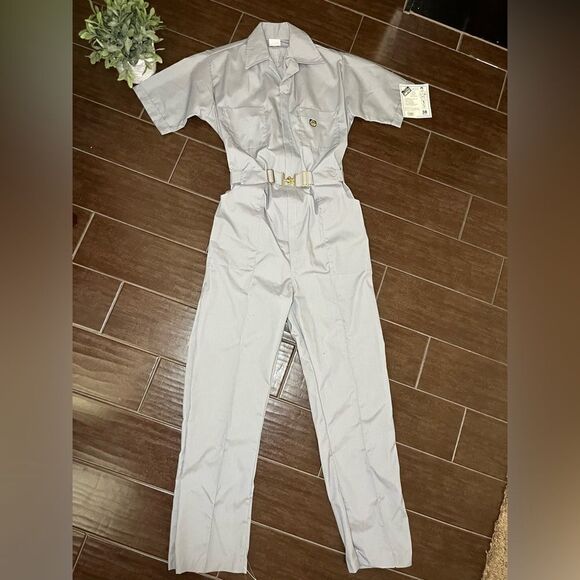 American Classic By Para-Suit Vintage Made In USA Grey Sz 38 Jumpsuit Overalls - Picture 1 of 10